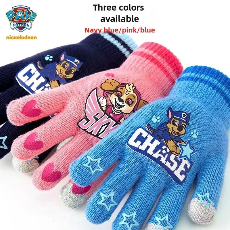 

New Paw patrol Toys Dog Baby Knitted Gloves pat patrouille cartoon kids Keep warm and velvet Gloves for Children Christmas Gifts