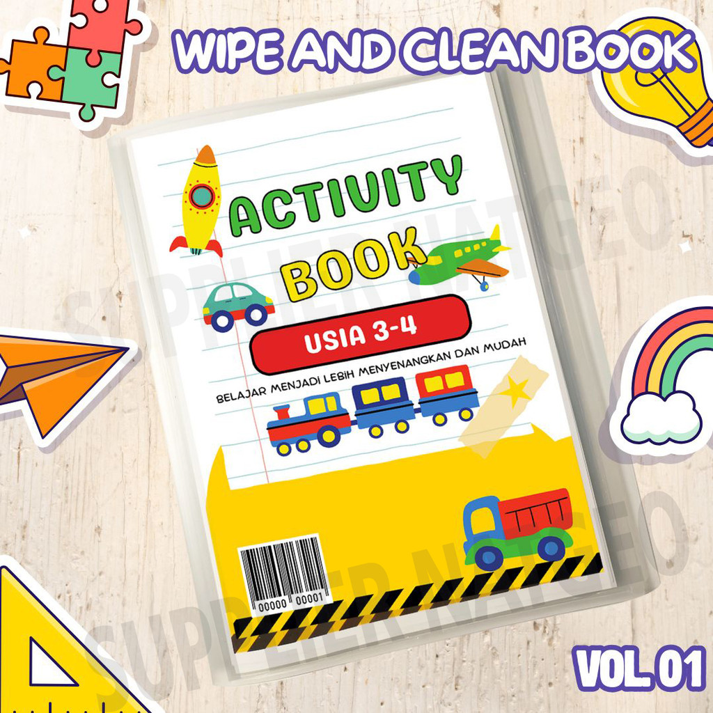 

Activity Book - Wipe & Clean - Edukasi Daily Worksheet Anak Presschool Cetak
