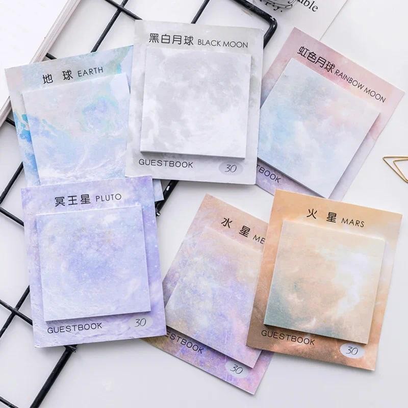 

30 Sheets Memo Pad Posted It Sticky Notes Notebook Planet Memo Sticker Scrapbooking Writing Stationery Student Office Supplies