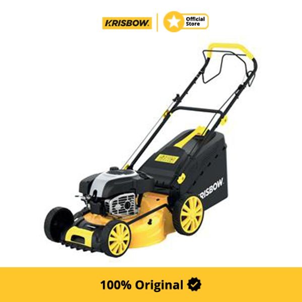 Krisbow 18 inci Mesin Pemotong Rumput Nrlm18Zs - Kuning/Hitam Lawn Mower Alat Potong Rumput Mesin Ru
