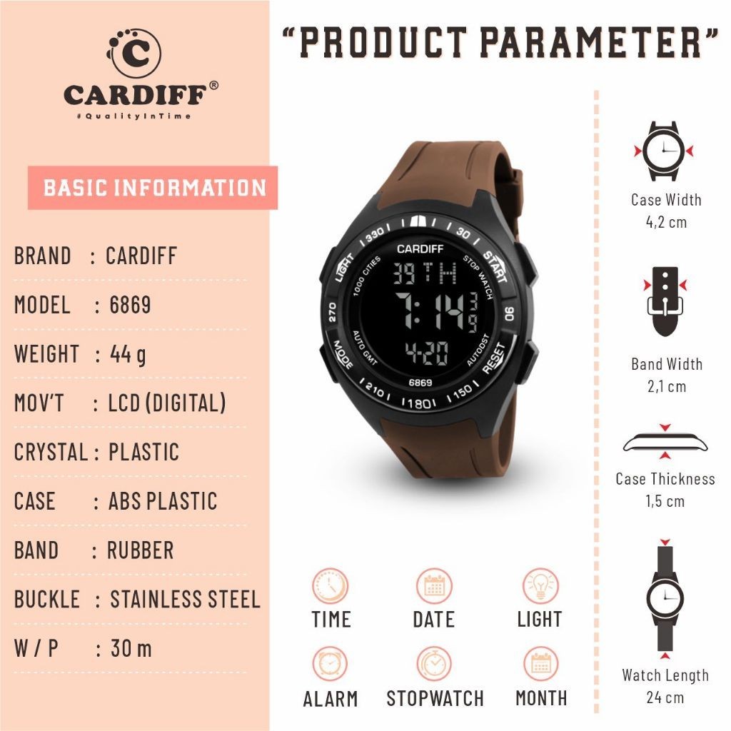 CARDIFF LCD 6869 Digital Water Resist Watch Best Seller