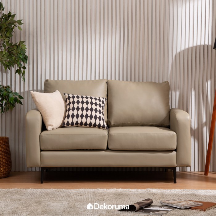 Dekoruma TAKA Sofa Kulit 2 Dudukan - Sofa Tamu 2 Seater