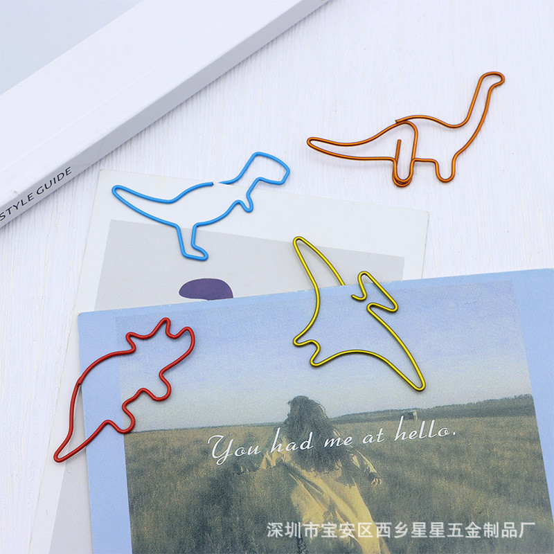 

Dinosaur Paper Clip Special-shaped Cute Paper Clips Decorative Metal Clip Paper Office Accessories Stegosaurus Brachiosaurus