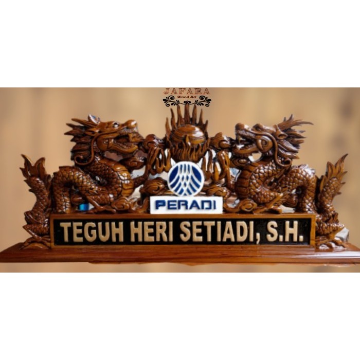 

Papan Nama Kayu Ukiran Naga Liong (Bisa Custome) yermurah KF3421