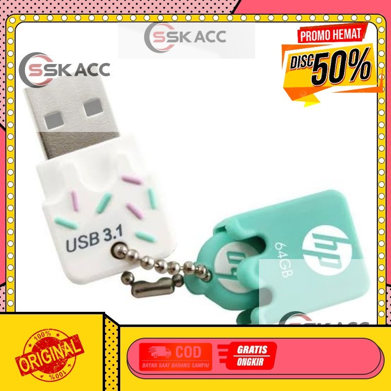 Flashdisk HP 64 GB X 778 W USB 3.1 / HP Flashdisk 64 GB USB 3.1 - Original GROSIR-KOMPUTER