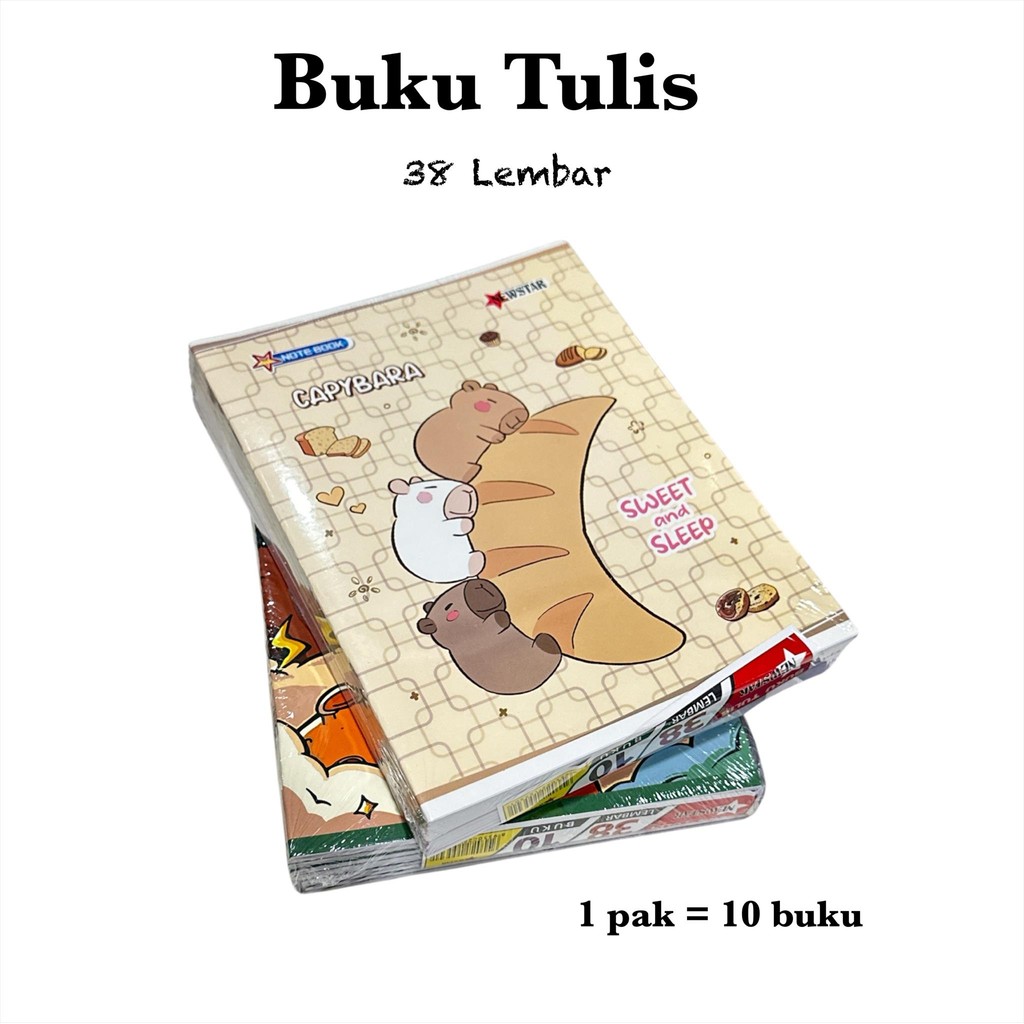 

[10 PCS] Buku Tulis Garis 38 Lembar Fancy Karakter Murah (Pak)