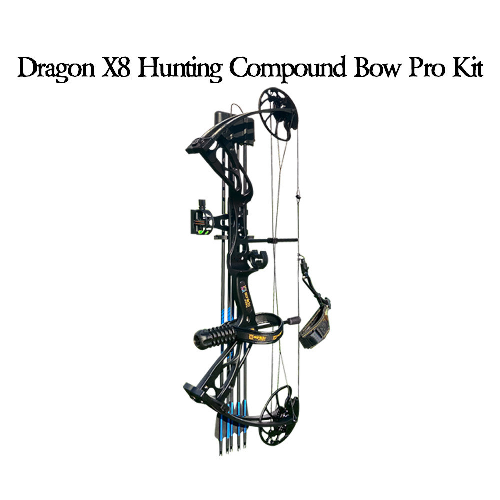 Sanlida Dragon X8 Ready to Hunt Compound Bow and Arrows Kit 0-60lbs Adjustable Draw Length Archery S