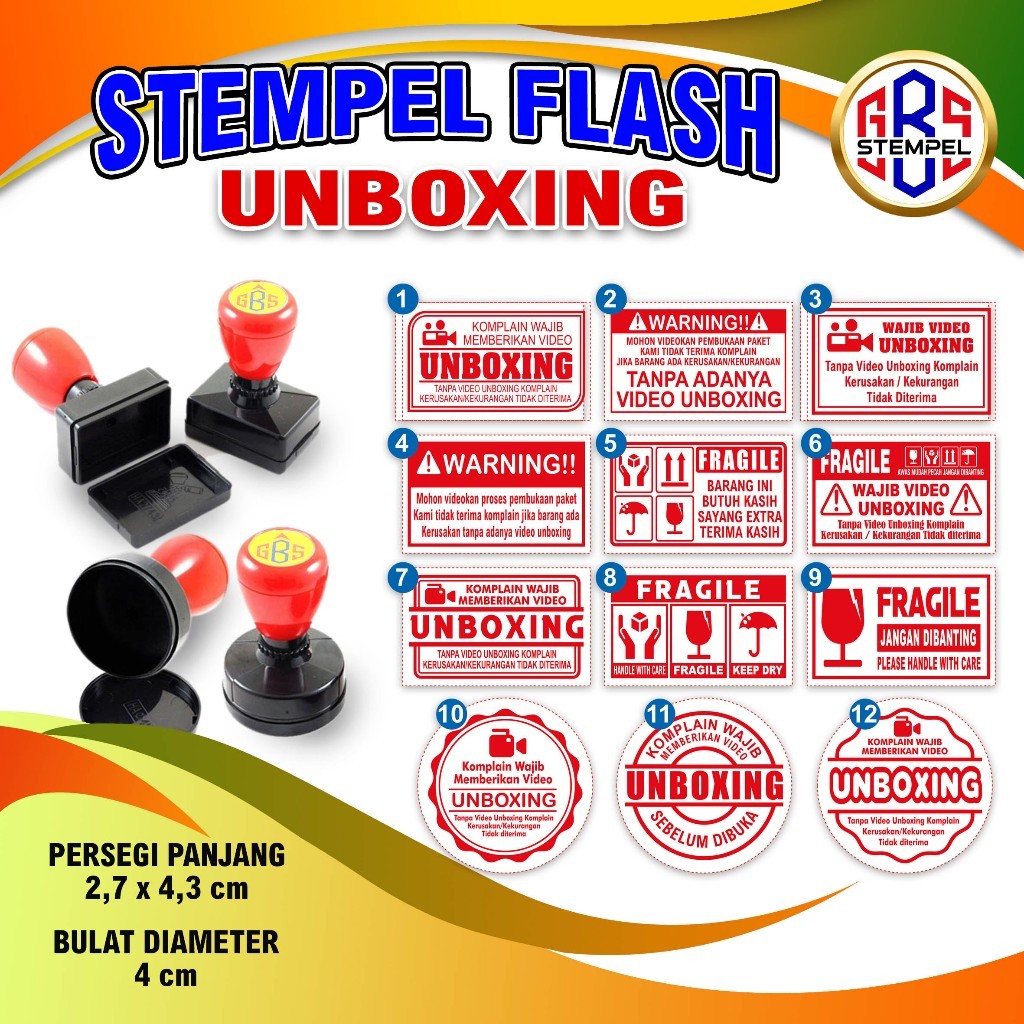 

PROMO STEMPEL UNBOXING , Stempel Otomatis, Stempel Warna, kardus, paket, kemasan