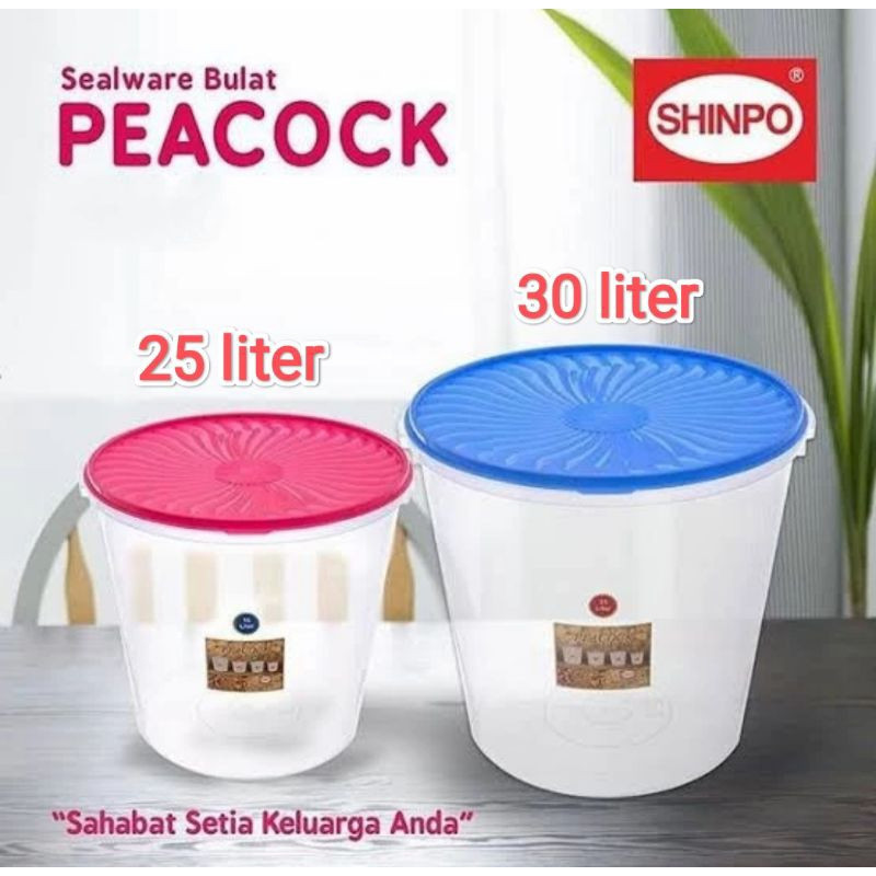 Affars88 > TOPLES KERUPUK/Toples Plastik Besar 25 liter dan 30 liter Shinpo / Toples besar shinpo 25
