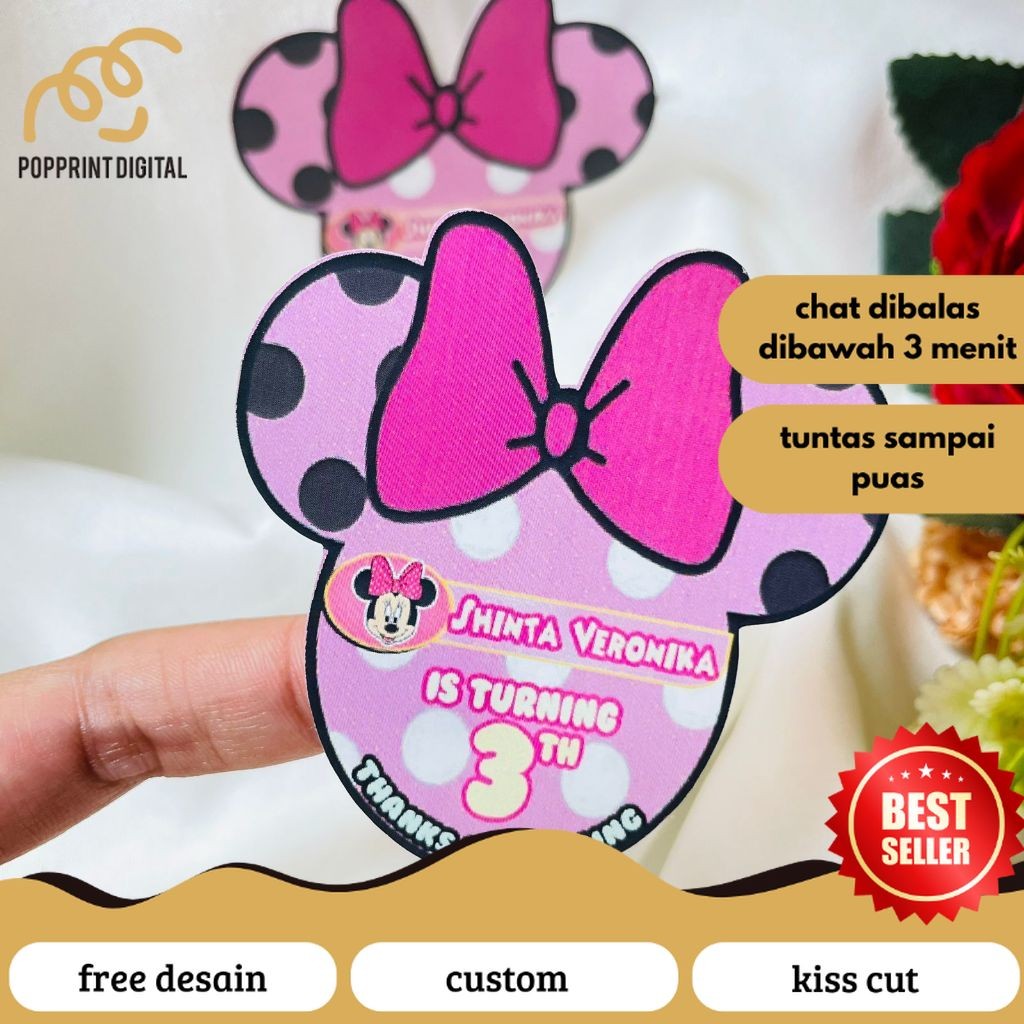 

PopPrints 4-8 Sticker Karakter Ulang Tahun Anak Stiker Ultah Free Design Birthday Custom Chromo