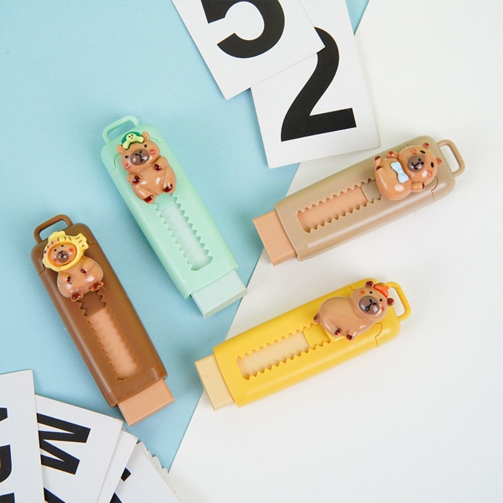 

1PC Push Pull Capybara Eraser Cute Soft 4B School Supplies Mess Free Sketch Stationary Student