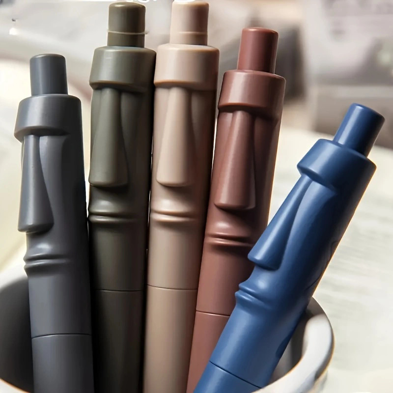 

1Pc Chubby Stone Statue Pens High-Capacity Quick-Dry Gel Pen Signature-Ready Stylish Black Water Resistant Writing Instruments