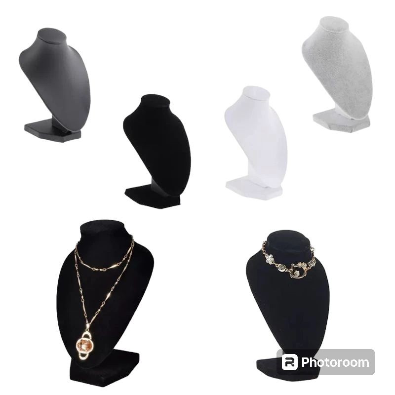 Tersedia Display Kalung Bludru Besar Tempat Pajangan Anting Stand Bludru Aksesoris