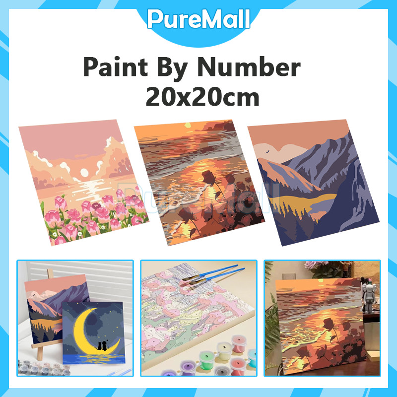 

Melukis 20 X 20cm / Canvas Paint By Number Kit DIY / Paket Melukis Dan Mewarnai