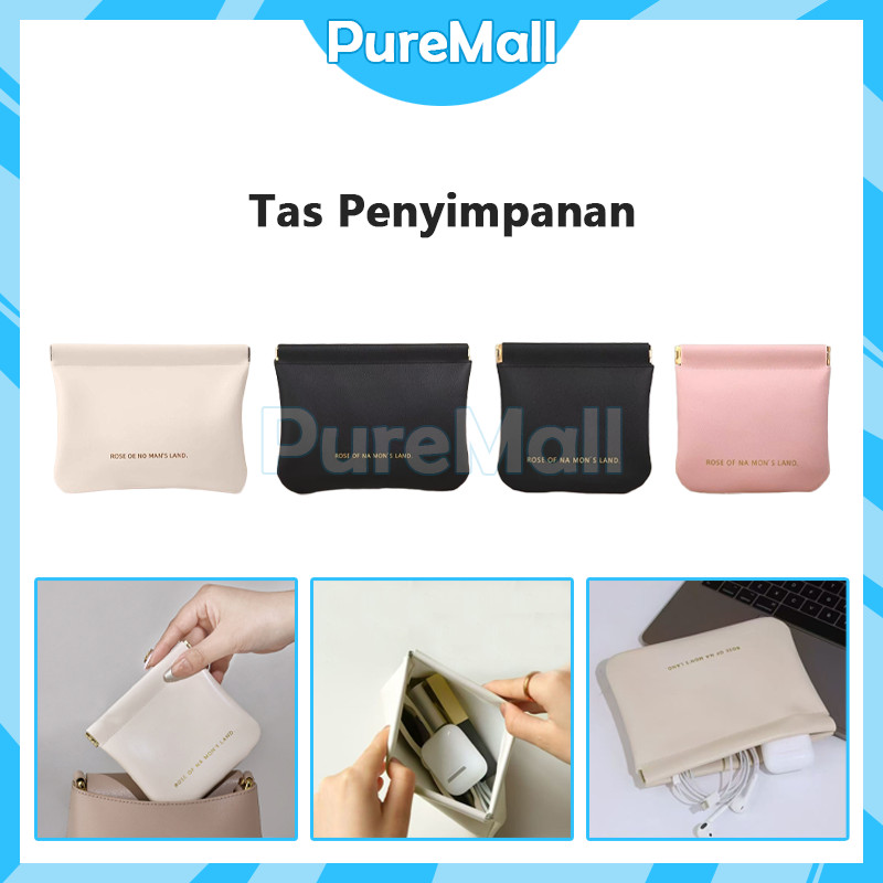 Dompet Kecil Penutup Otomatis Maget / Penyimpanan Kosmetik Pouch Mini Dompet Kecil