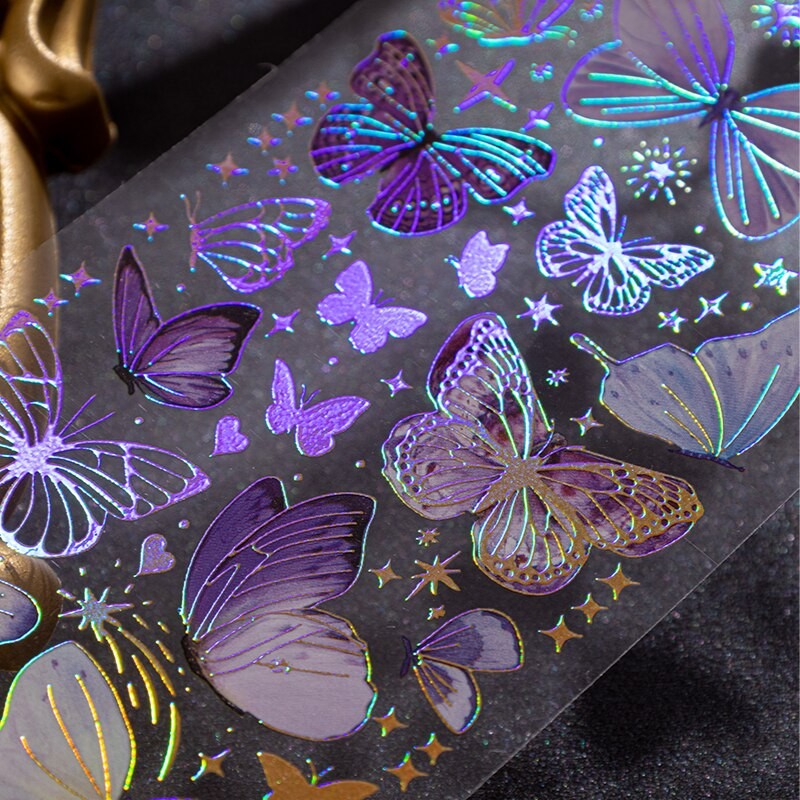 

Shine Butterfly Sticker 3 Sheets/pack Waterproof PET Material Decorative Notebook DIY Material Scrapbooking Stickers