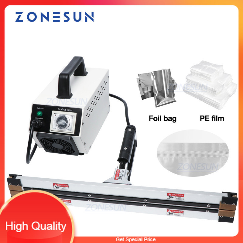 

THE BEST ZONESUN Instant Hot Plier Portable Impulse Sealer Sealing Machine for Aluminum Vacuum Composite Film Mask Packaging Machine