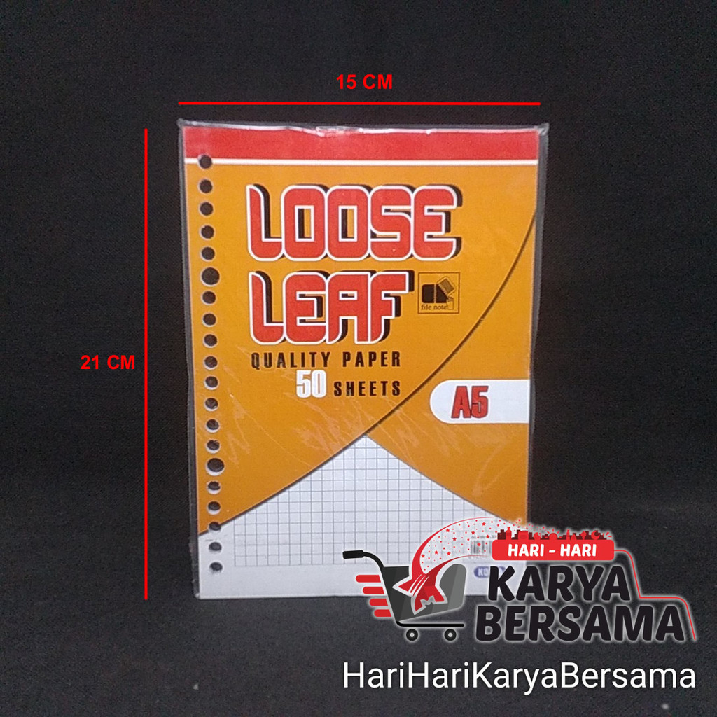 

KOALA LOOSE LEAF A5 KERTAS BINDER PETAK ISI 50 SHEETS
