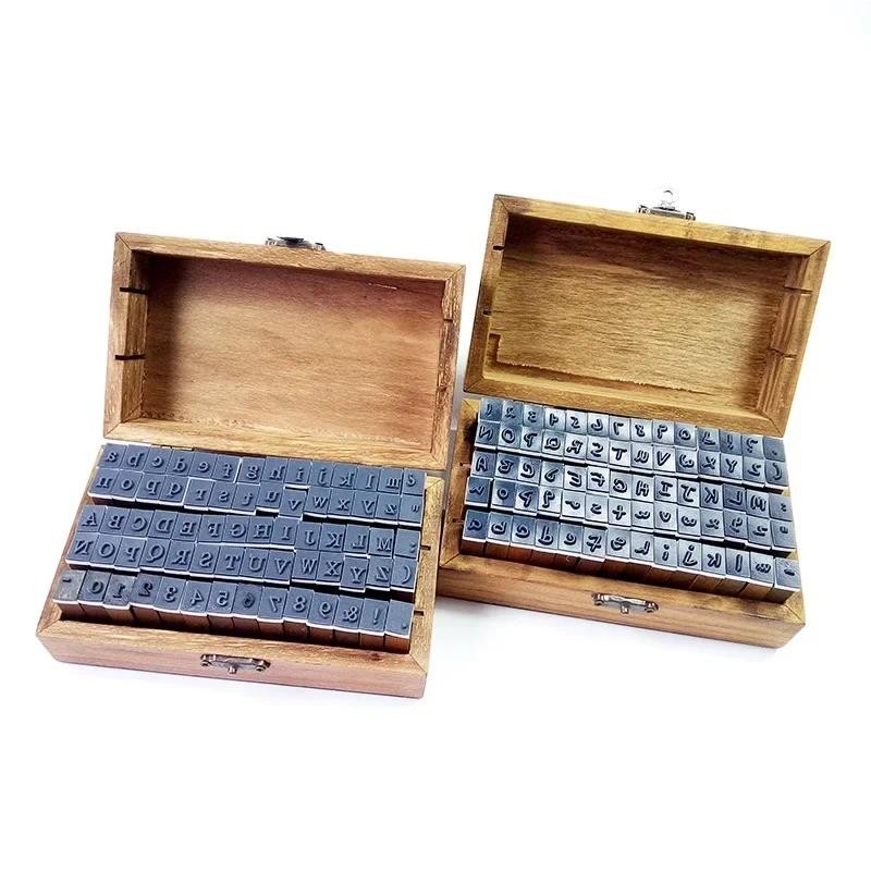 

70pcs/set Number&Letter Multifunction Wooden Stamp Set Wood Box Rubber Stamps DIY Regular Script Handwriting