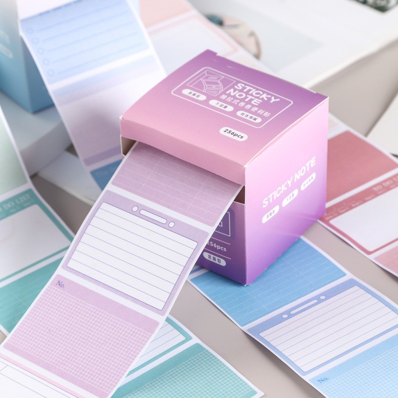 

256 Sheets Pull-out Color Sticky Notes Pads Posits Stationery Paper Stickers Posted It Memo Notepad Notebook Message Sticker