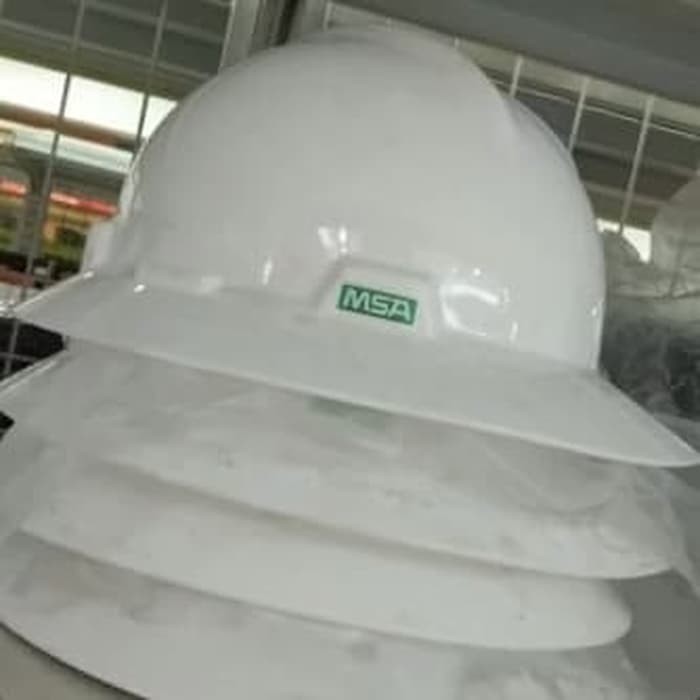 Helm Proyek Full Brim MSA Lokal / Safety Helmet Full Brim Putih, Merah, Kuning, Biru, Hijau + Fastra