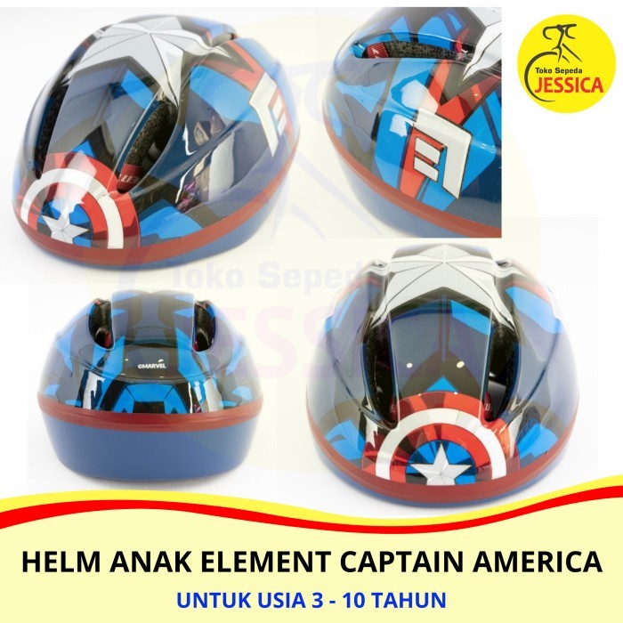NEW Helm Sepeda Anak Element Marvel Captain America
