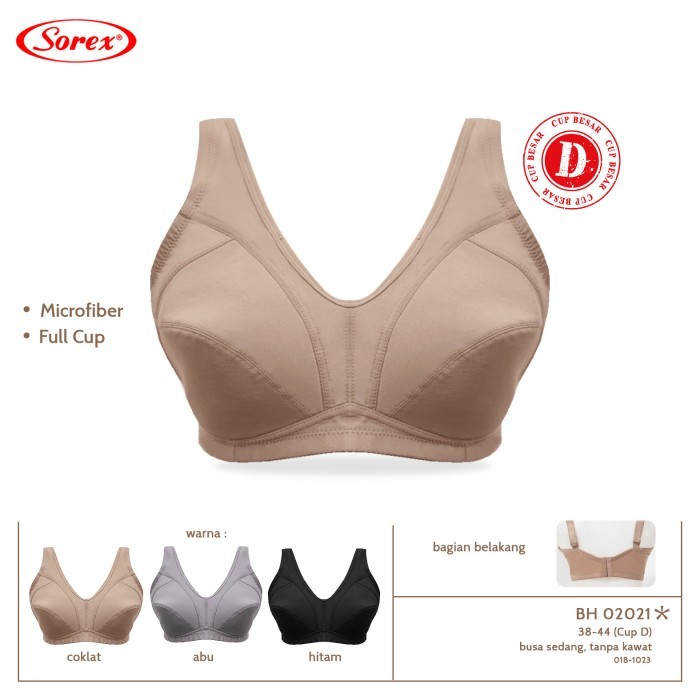 bh bra jumbo sorex 02021 microfiber cup D tanpa kawat - abu, 40D