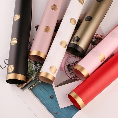 

Kertas Buket Bunga Polkadot Les Gold Cellophane Flower Wrapping Paper KB099
