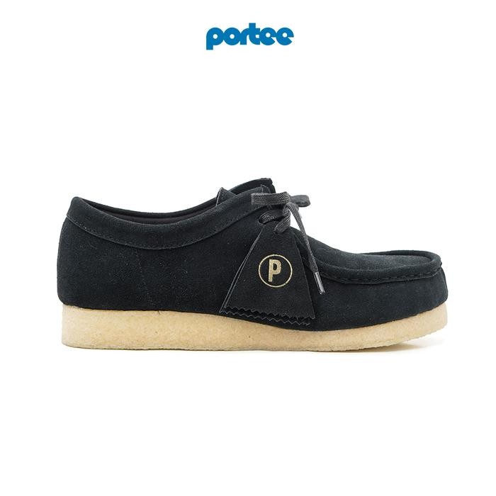Sepatu Kulit Pria Portee Goods Pebble Suede Black Flat Shoes Flat Shoes Sepatu Starboy - 41