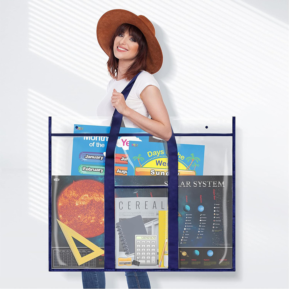 

New Art Portfolio Bag Art Pvc Storage Pocket Large Poster Storage Bag Large Capacity Art Portfolio Organizer With Pocket