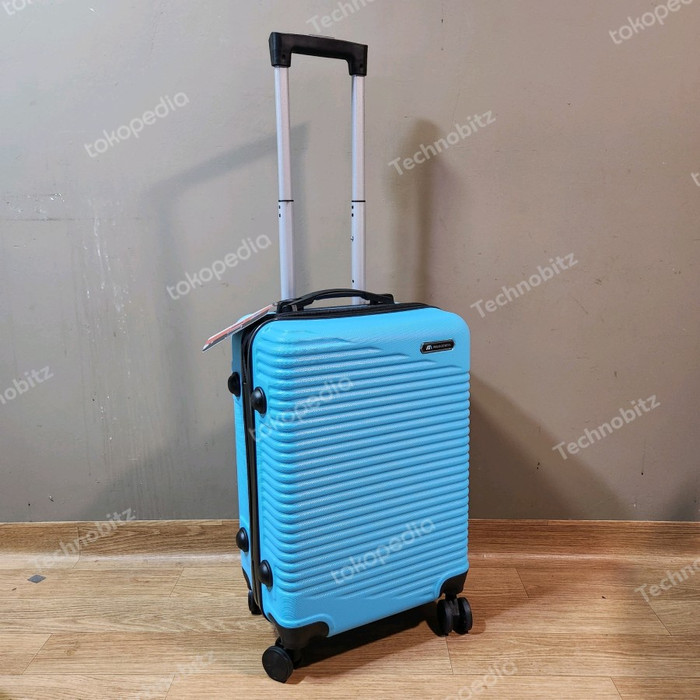 Tas Koper Kabin Pesawat 20/24 Inch 24/20Inchi Kecil Biru Plastik Keras Kuat Kokoh Anti Banting 4 Rod