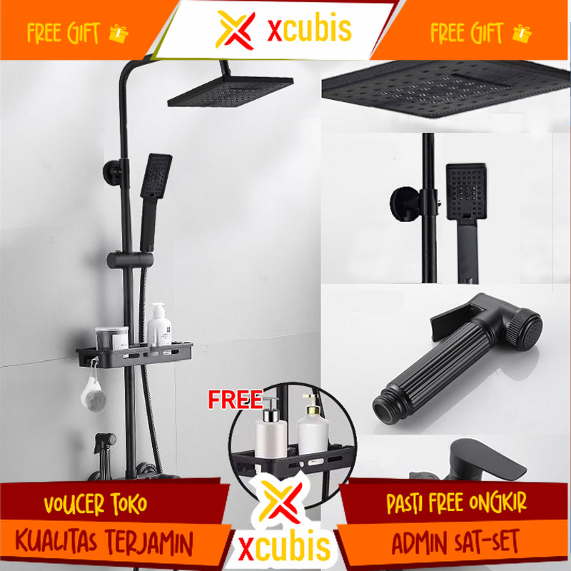 Shower Kamar Mandi 1 Set + Kran Cabang/Shower Mandi Set Stainless/Mandi Shower Set Full Stainless Sh