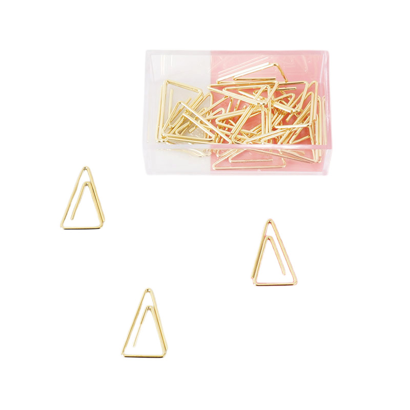 

Gold Triangle Paper Clip Metal Pin Simple Modeling cute Stationery Paper Clips Planner Clip Cute Clip Paperclips Lot Clips Metal