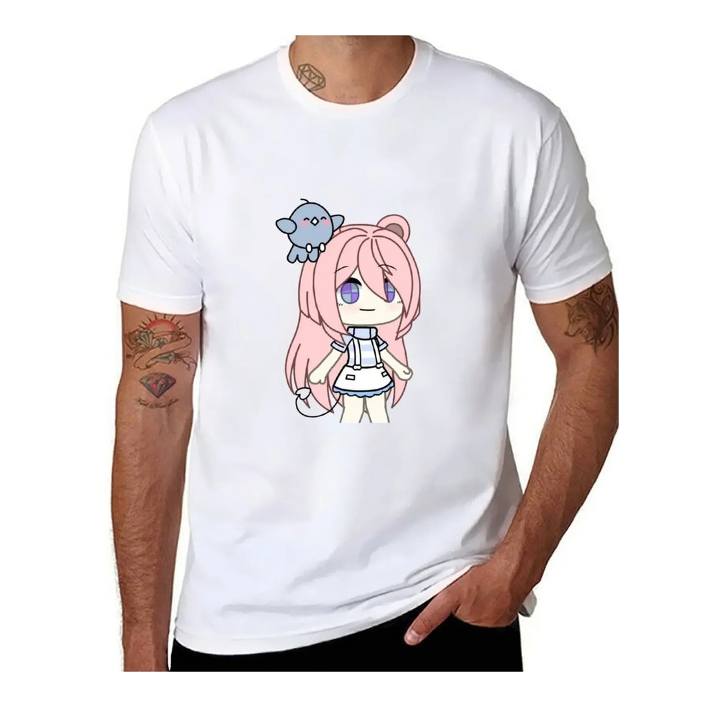 GaCha Life Kaus Keringat Senyum Gaya Rapper Komik Anime Putih Katun Ringan