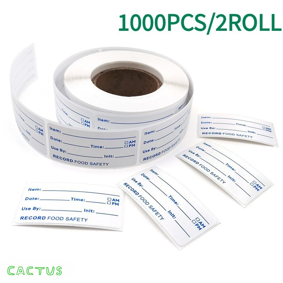 

2Roll/1000PCS Food Storage Label Stiker Tanggal Kadaluwarsa Waterproof Stiker Expired Date Stiker Label Produk