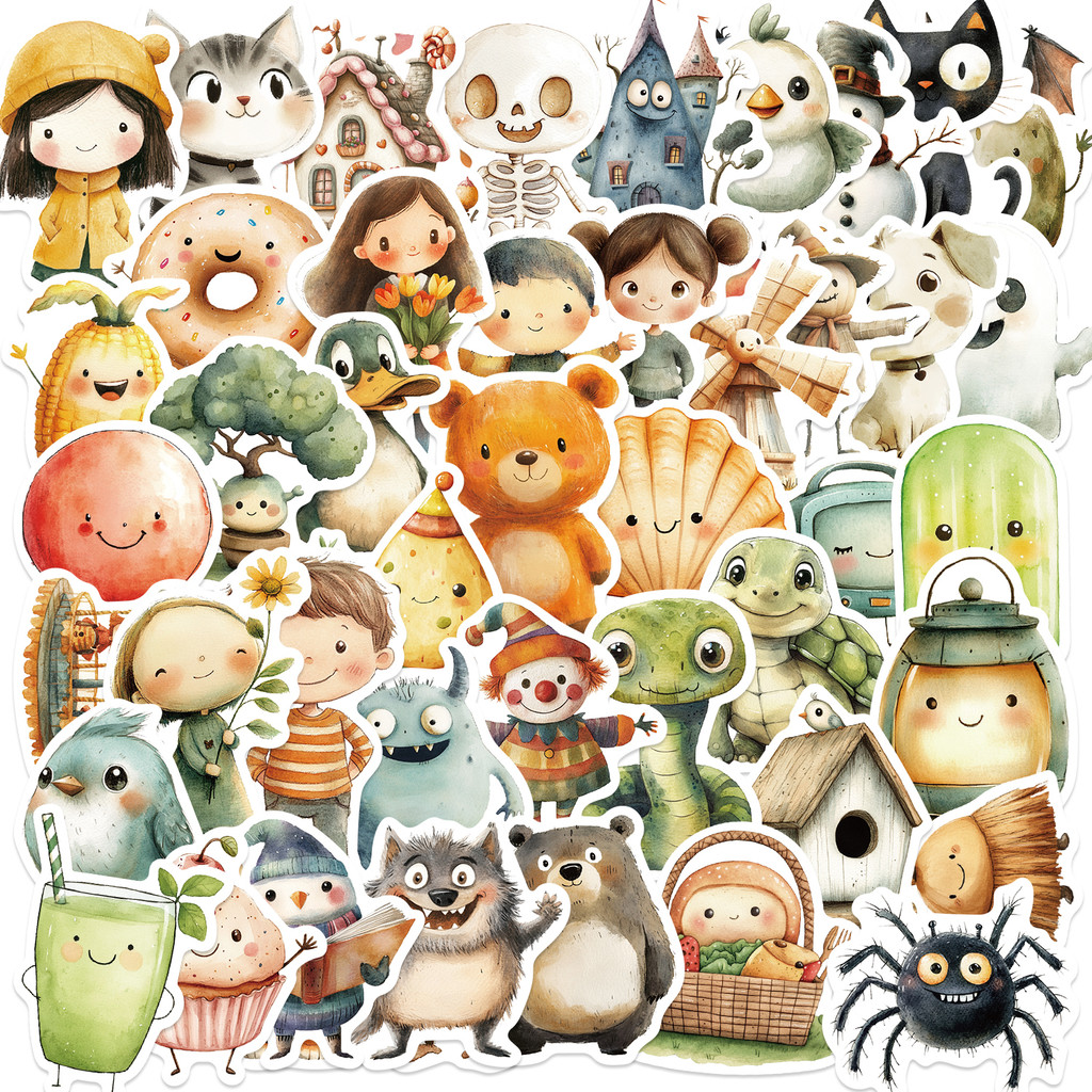 

50PCS Characters and Animals Collection Stickers DIY Diary Laptop Luggage Skateboard Graffiti Decal Fun Stylish Classic Toys