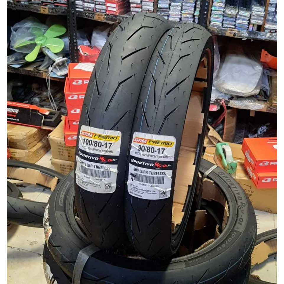 BAN ASPIRA PREMIO SPORTIVO RS01 ( 90/80-17 - 100/80-17 - 90/80-14 )TUBELESS SOFT COMPOUND RING 14 RI