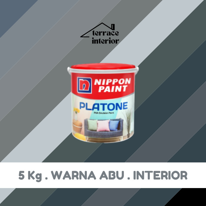 Cat Tembok Interior Nippon Paint Platone Warna Abu 5 KG