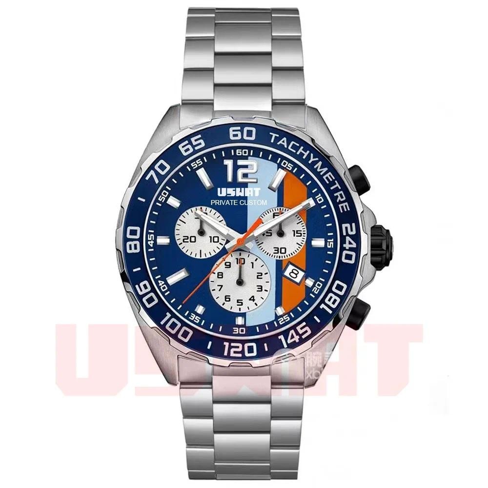 Jam Tangan Pria Top Quality Men's Quartz Watch Stainless Steel Luxury Brand Multifunctional Six Hand