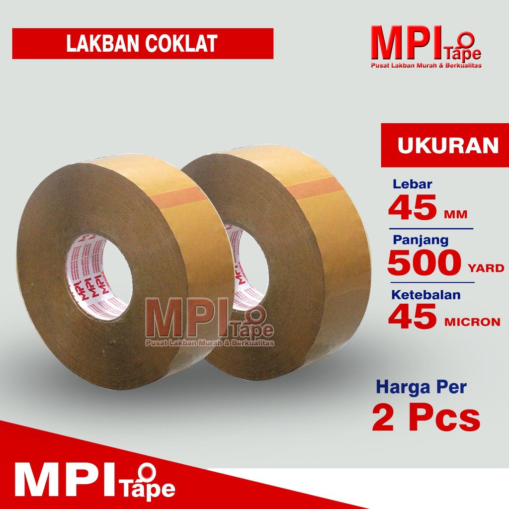 

2 PCS - Lakban Coklat MPI 45 mm x 500 Yard - Master Pack Indonesia