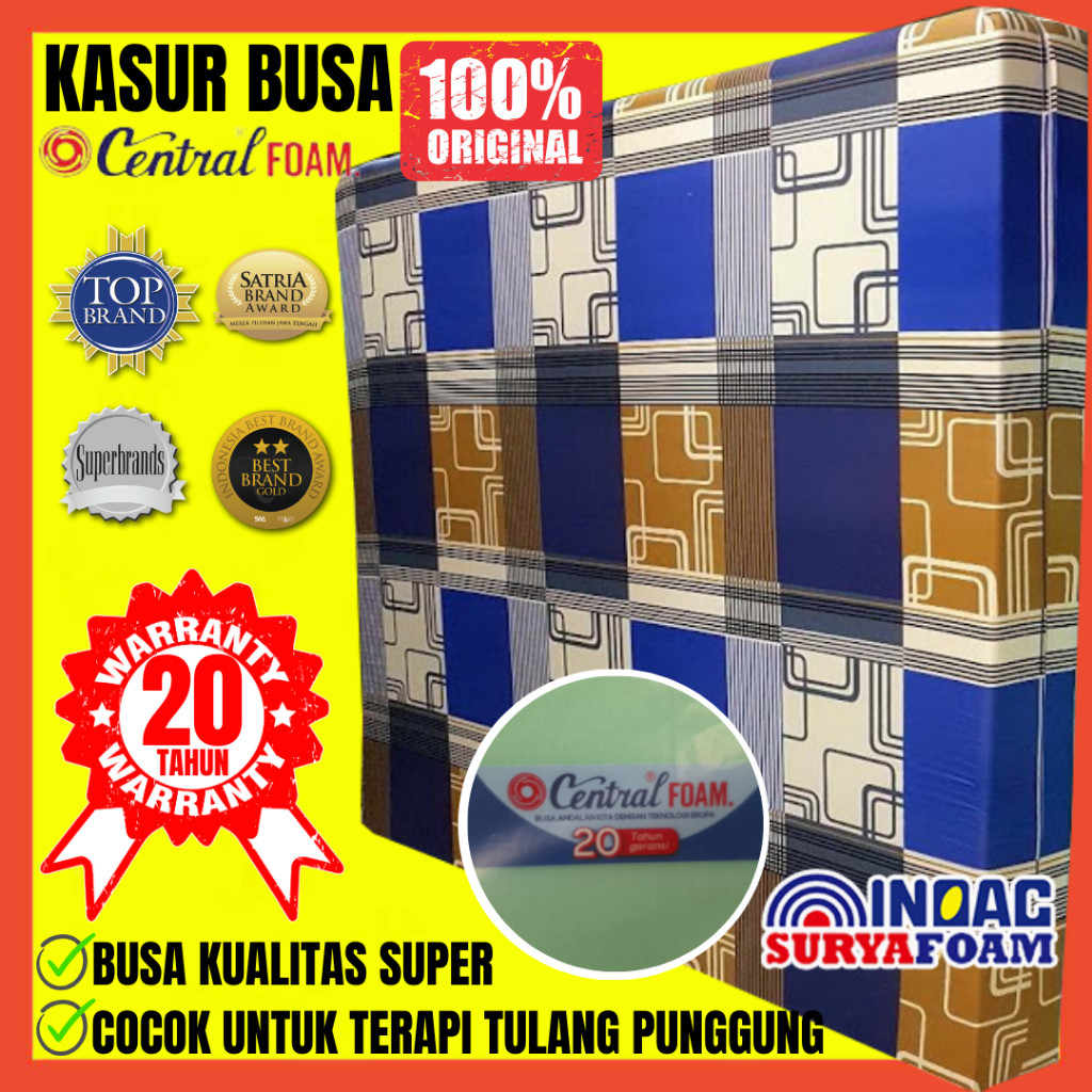 NUBUSHOP Kasur Busa Central Foam 200x200 / 180x200 / 160x200 / 145x200 / 120x200 / 100x200 / 90x200 