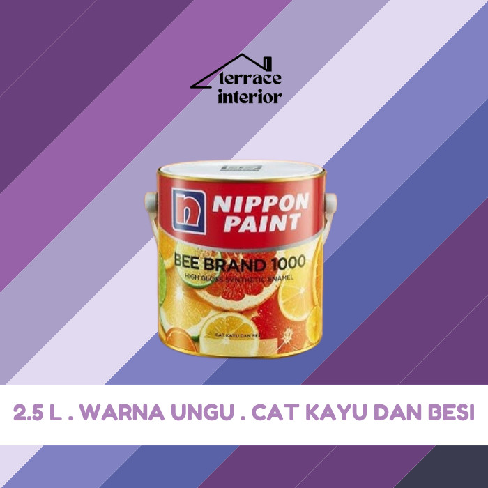 Cat Kayu dan Besi Nippon Paint Bee Brand 1000 Warna Ungu 2.5 L