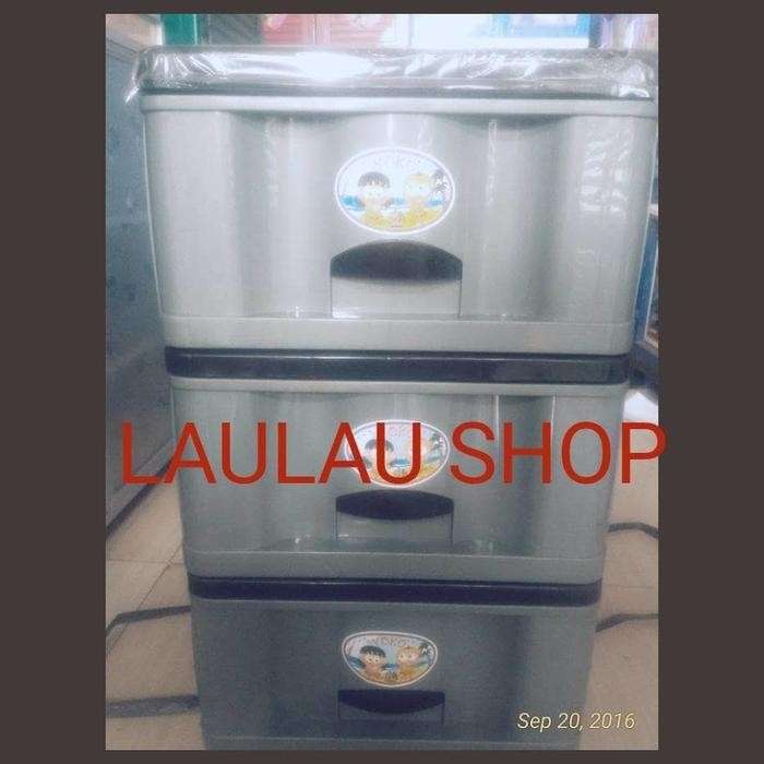 LACI PAKAIAN PLASTIK SUSUN 3 YOKO / LEMARI TEMPAT BAJU / SERBAGUNA