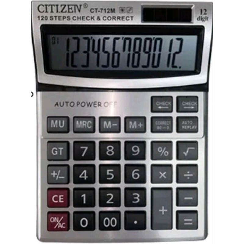 

Adn Kalkulator Citizen CT 712M (12Digit/2 Power) khusus dagang/kantoran/wiraswasta