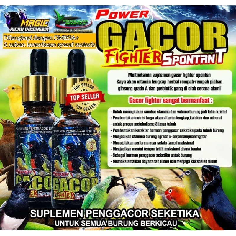 Power Gacor Fighter Spontan Suplemen Vitamin Burung Pendongkrak Kegacoran