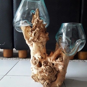 kaca tiup/vas/glass on wood/aquarium cupang/aquascape susun kaca 2