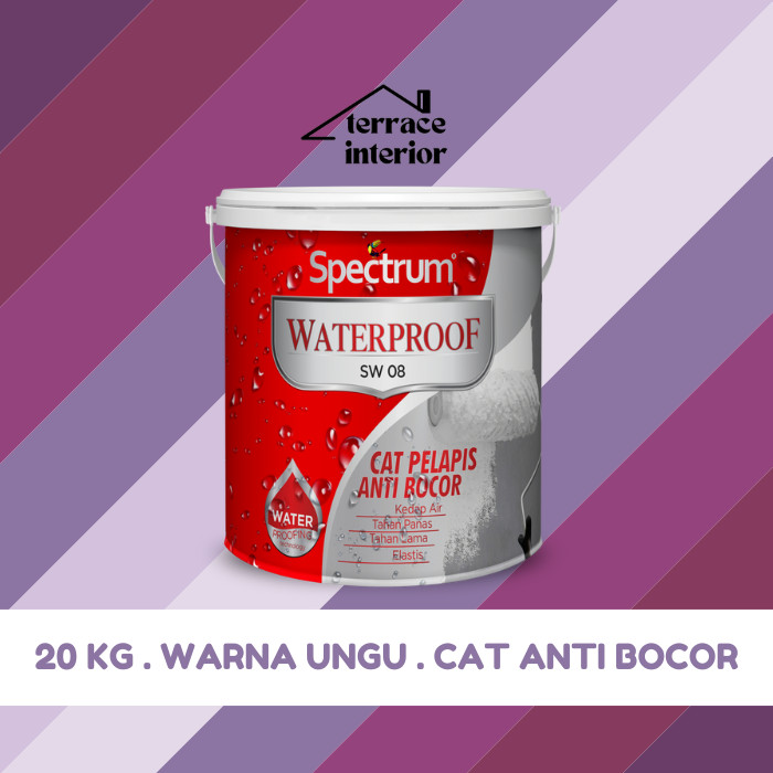 Cat Pelapis Anti Bocor Spectrum Waterproof Warna Violet 20 KG