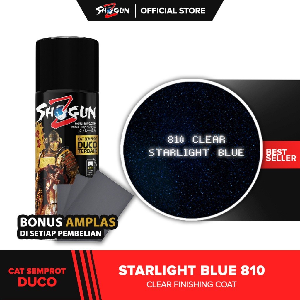 Cat Semprot Cat Semprot Motor Shogun Z Paint CLEAR STARLIGHT BLUE 810 / Glitter Biru Spray Paint