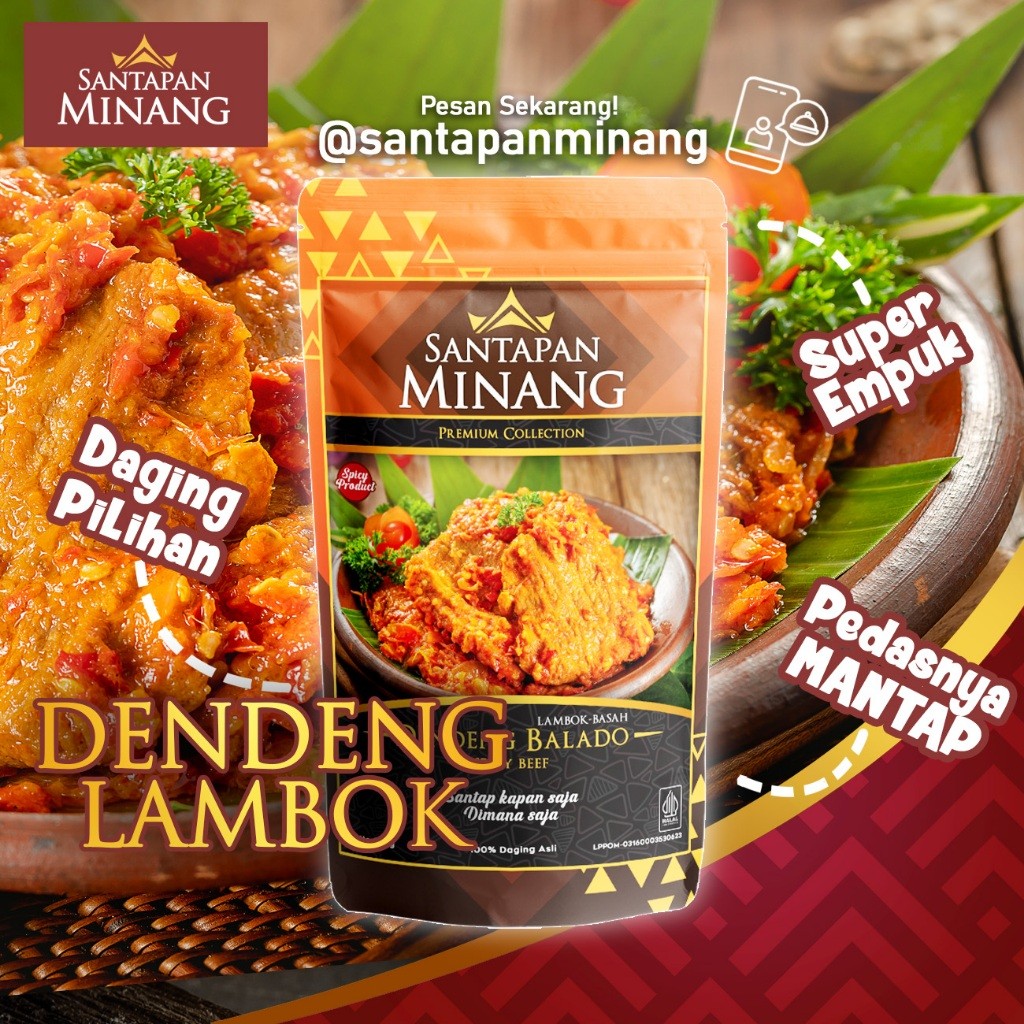 

Termurah Dendeng Balado Sapi Basah Lambok Asli Khas Padang 250 Gram Halal Santapan Minang