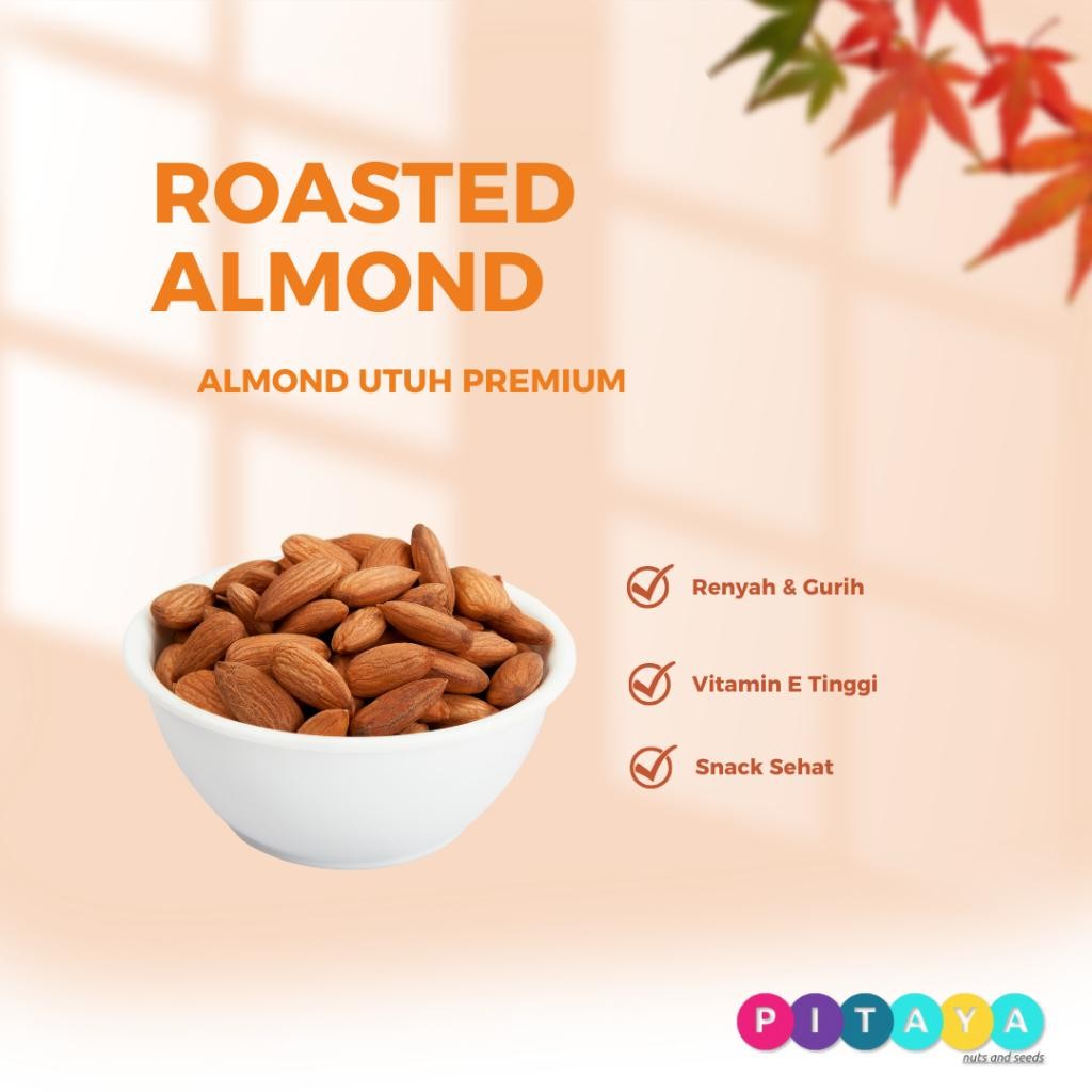 

Kacang Almond Panggang 250gr - Cemilan Sehat Renyah Penuh Antioksidan & Vitamin E Kualitas Premium